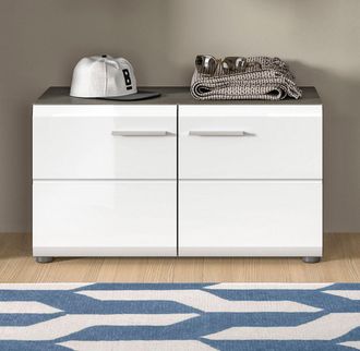 Inosign Sitzbank »Rumba, Breite 80cm, Hochglanz Front, 2 Türen, 2 Einlegeböden, 4 Fächer« Schuhbank, Schuhschrank, Flurbank, Flurmöbel