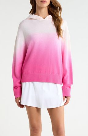 G/Fore Dip Dyed Merino Wool Hoodie in Chalk White/knockout Pink at Nordstrom, Size X-Small