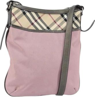 Burberry Pre-owned Cross Body Bags, female, Pink, Size: ONE SIZE Pre-owned Nylon Crossbody Bag