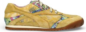 Laura Vita Laura Vita Tivanao-05 dames sneakers van geel leer met bloemenprint