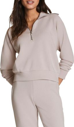 Spanx AirEssentials Half Zip Sweatshirt in French Grey at Nordstrom, Size X-Small