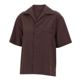 Entire studios Short Sleeve Shirts, female, Brown, Size: XS SS Pajama Shirt