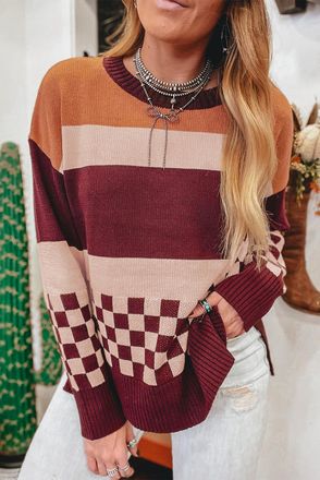 Azura Exchange Gestreepte Checker Trui