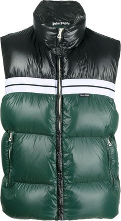 Palm Angels colour-block padded gilet - unisex - Polyester/Polyamide/Feather Down - S - Green