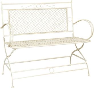 Biscottini International Iron bench 120x52x79 cm Sofa Small sofa for garden and entrance Metal sofa for outdoor 2-seater chair with armrests Cast Iron