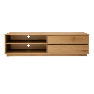 Miliboo Mueble Tv Con Acabado De Roble Claro Y 2 Cajones 160 Cm Madero