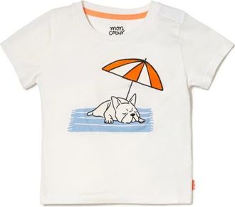 Mon coeur Recycled Cotton & Organic Cotton Graphic T-Shirt in Natural/Beach at Nordstrom, Size 18-24M