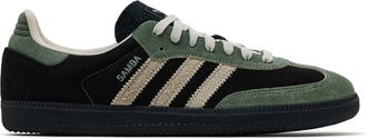 adidas Originals Womens Samba OG Sneakers, Core Black/Alumina/Silver Green, 5