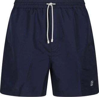 Brunello Cucinelli Beachwear, male, Blue, M, Blue Swimwear with American Pockets