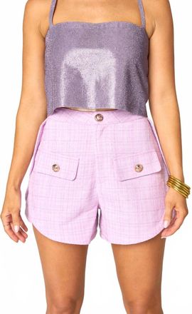 BuddyLove High Waisted Tweed Shorts In Lavender