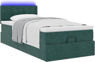 vidaXL Vidaxl - Estructura De Cama Otomana Con Colch&oacute;n Terciopelo Verde Oscuro