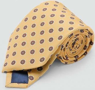 Mango Cravatta 100% seta stampa giallo - Uomo - Taglia unica - MANGO MAN