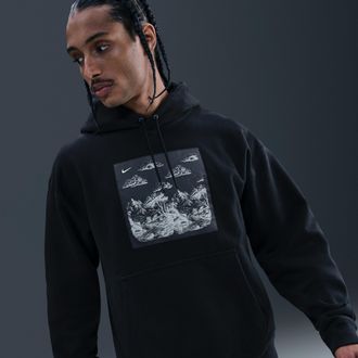 Nike Mens Solo Swoosh Pullover Fleece Hoodie in Black | HV4114-010