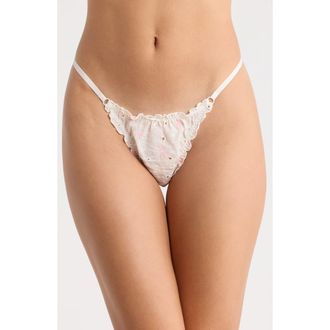 Florence By Mills Eyelet Lace Thong in Jet Stm Cad Pink at Nordstrom Rack, Size Xx-Large