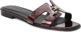 Bruno Magli Fina Slide Sandal in Tortoise Patent at Nordstrom, Size 10.5