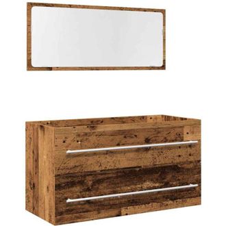 vidaXL Set Mobili da Bagno 2 pz Legno Antico in Legno Multistrato - Vidaxl
