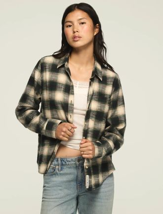 Lucky Brand Womens Plaid Button Down Shirt