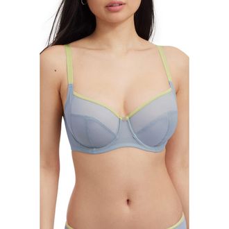 Skarlett Blue Spellbound Underwire Full Coverage Bra in Misty Blue/Lime Sorbet at Nordstrom Rack, Size 30G(4D)