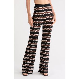 Diane Von F&uuml;rstenberg Birdie Merino Wool Knit Pants in Black/Coffee Grind/Multi at Nordstrom Rack, Size Xx-Small
