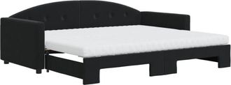 vidaXL Vidaxl - Sof&aacute; Cama Nido Con Colch&oacute;n Terciopelo Negro 90x200 Cm