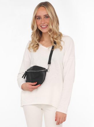 Zwillingsherz Umh&auml;ngetasche ZWILLINGSHERZ XXL Crossbody Bag Leder, Damen, schwarz, Rindsleder, Taschen Umh&auml;ngetasche, Grosse Umh&auml;ngetasche mit Reissverschluss