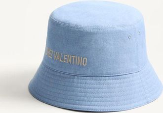 Valentino Garavani Bucket Hat Chez Valentino In Denim Con Ricamo Uomo AZZURRO 57