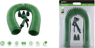 Trade Shop Trade Shop - Tubo Flessibile Spirale Molla 7.5mt Con Pistola Innaffiare Giardino Pompa 57517