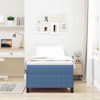 vidaXL Bed Frame Blue 90 x 200 cm Corduroy fabric Vidaxl