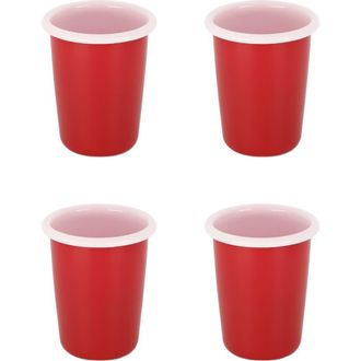 Elifle Small Two Tone Enamel Tumbler - Set of 4 in Red & Pink at Nordstrom
