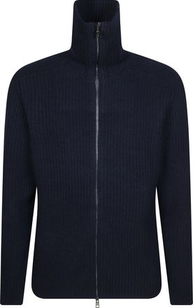 Tagliatore Ribbed Knit High-Collar Zip-Through Knit