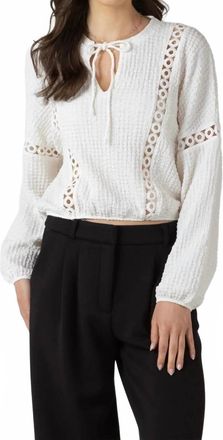 Dex Clothing Lace Inset Blouse In White