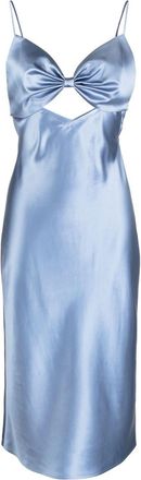 Fleur du Mal bow-embellished midi slip dress - women - Silk - 10 - Blue