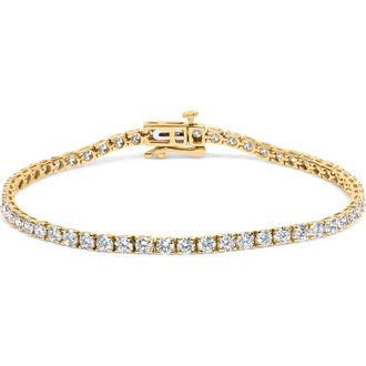 House of Brilliance 14K Gold 5.0 Cttw Lab Grown Diamond Tennis Bracelet in Yellow at Nordstrom