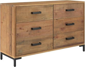 vidaXL Aparador De Madera Maciza De Pino Marr&oacute;n 110x35x70 Cm Vidaxl