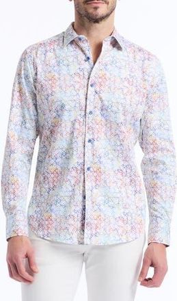 Robert Graham Geometric Cotton Button-Up Shirt in Multi at Nordstrom Rack, Size Xx-Large