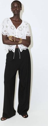 Mango Blusa traforata ricami bianco sporco - Donna - XXS - MANGO