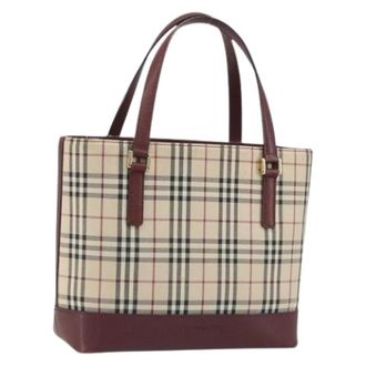 Burberry Pre-owned Canvas Hand Bag - Dames - Vintage Handtas - Beige - ONE Size - Leer - Vintage