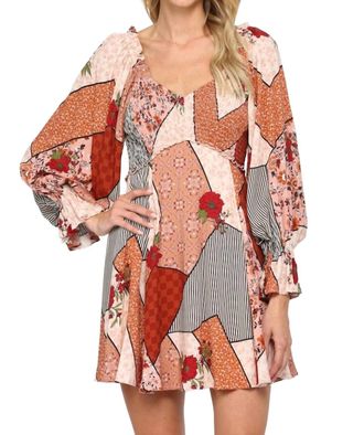 Fate Smocked Flare Dress In Pink