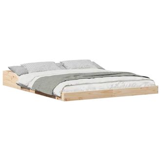 Berkfield Home Modern Brown 160 x 210 cm Solid pine wood in Light Oak