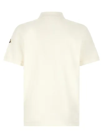 Moncler Logo-Patch Cotton Piqu&eacute; Polo Shirt - Cream