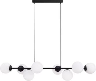 OEM L&aacute;mpara Colgante Siena Negra 8 Pantallas Planas Blancas E14