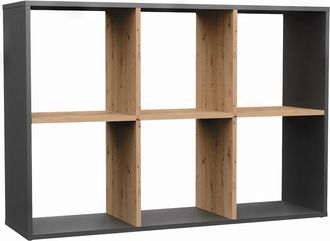 OEM Librer&iacute;a Con Compartimentos En Antracita/roble Artesanal Para Juguetes - Universal, Moderna, Espaciosa