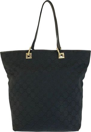 Gucci Black Gg Canvas & Leather Tote (Authentic Pre-Loved)