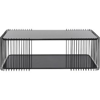Kare Design Mesa centro wire double negro 120x60cm