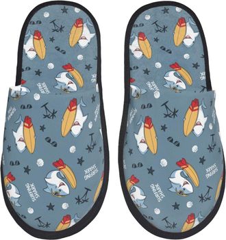 Generic Surf Shark Unisex Slippers Warm House Slippers Soft Sliders For Indoor Bedroom Outdoor L