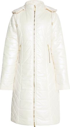 Faina Lichtgewicht gewatteerde jas Dames wolwit