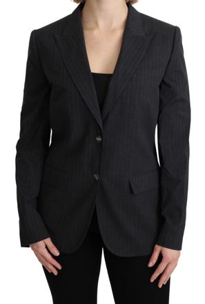 Dolce & Gabbana Dames Grijs Single Breasted Blazer Katoenen Jasje