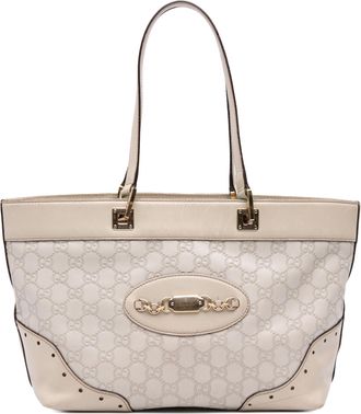 Gucci Pre-owned Womens Tote Bag Gg Monogram - Ivory Leather - One Size