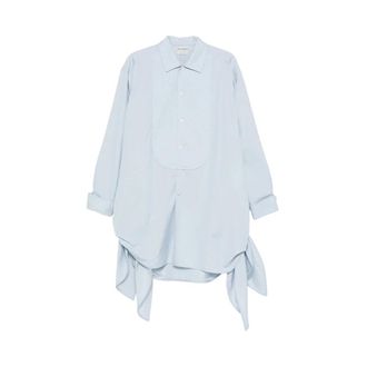 J.W.Anderson Shirt Dresses, female, Blue, Size: 2XS Knotted Detail Silk Shirt Dress