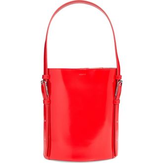 Coperni Ergonomic Leather Bucket Bag in Red Red at Nordstrom
